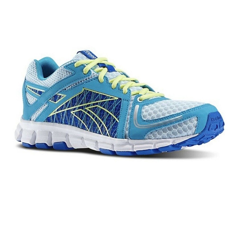 Reebok - Smoothflex Flyer Blue Lemon White Running Shoes - Women's 8.5 - V61472